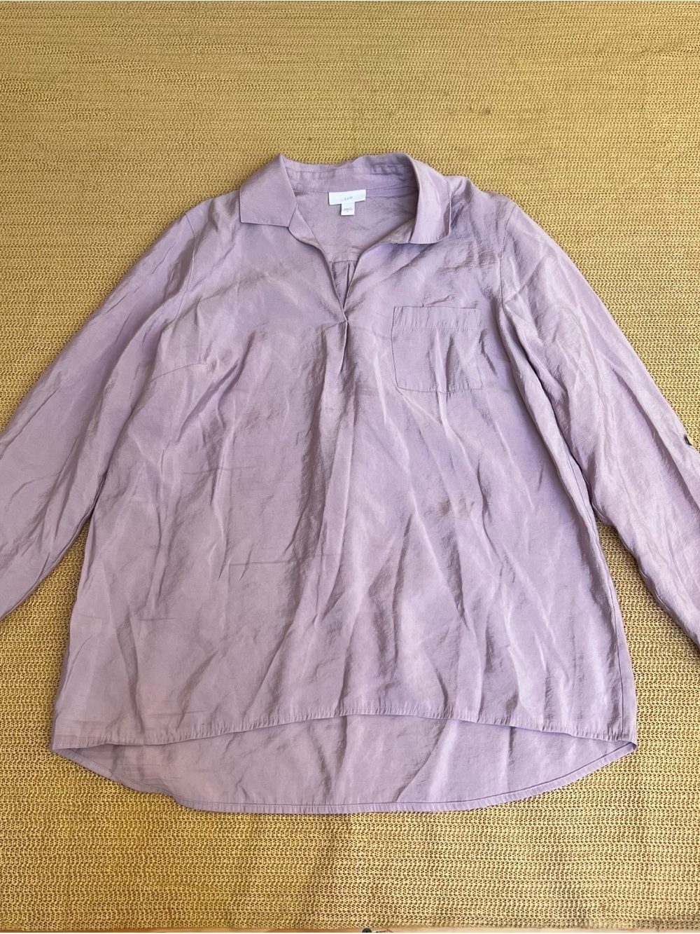 J. Jill Lavender Button-Neck Rayon Top